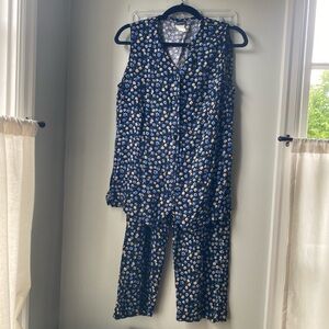 VTG Honors Floral Blouse & Pants Set